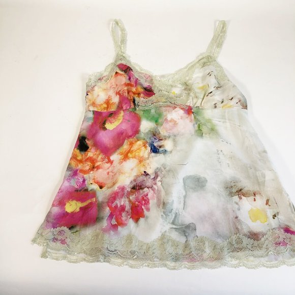 Aratta Watercolor Floral Lace Trimmed Camisole M - Picture 2 of 11